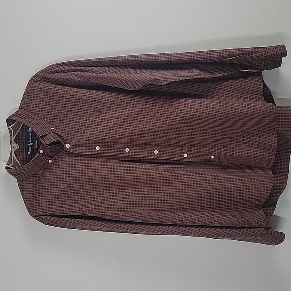 Ralph Lauren Custom Fit Red Green Plaid Button Down Shirt - Picture 1 of 7